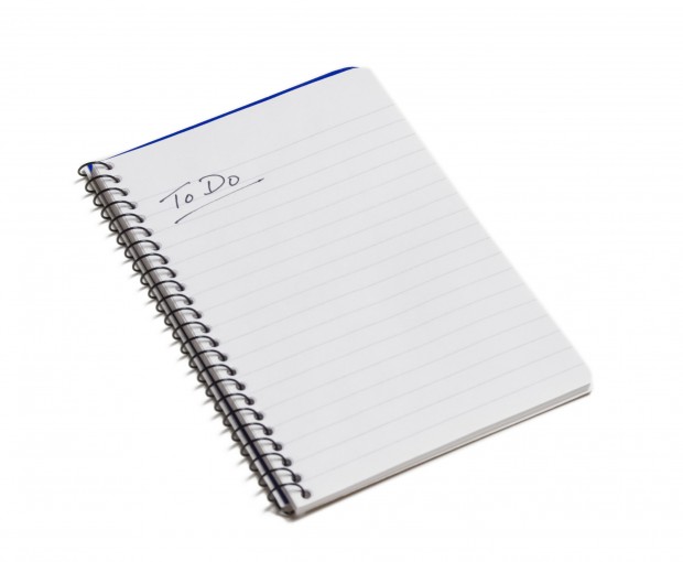 To Do List Note Pad on White