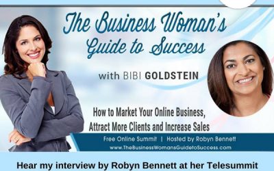 Robyn Bennett at her Telesummit The Business Woman’s Guide to Success